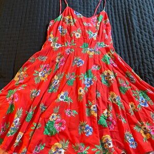 Old Navy Red Floral Dress